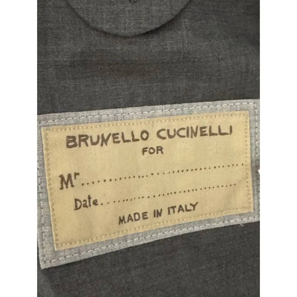 Brunello Cucinelli Wool Silk Deconstructed Blazer Gray Lightweight 50 40R